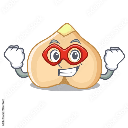 Super hero chickpeas character cartoon style