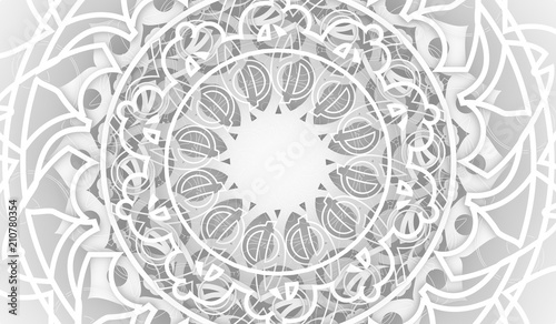 Decorative design element. Patterns with geometric ornament. Circular ornamental symbol. Islam, Arabic and Indian, ottoman motifs. 3D rendering