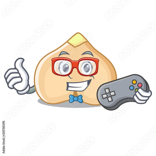 Gamer chickpeas mascot cartoon style