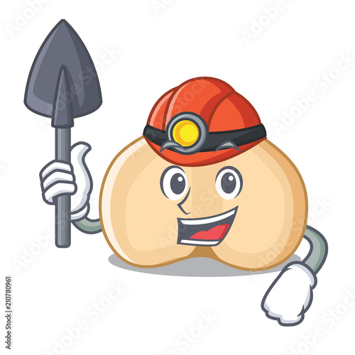 Miner chickpeas mascot cartoon style