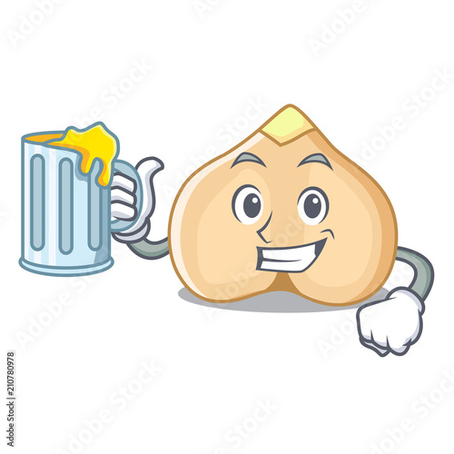 With juice chickpeas mascot cartoon style