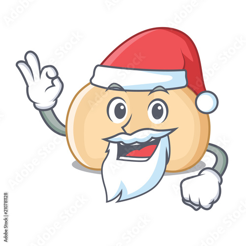 Santa chickpeas mascot cartoon style