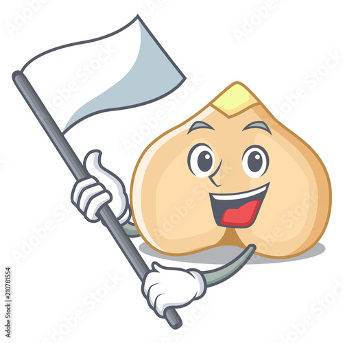 With flag chickpeas mascot cartoon style