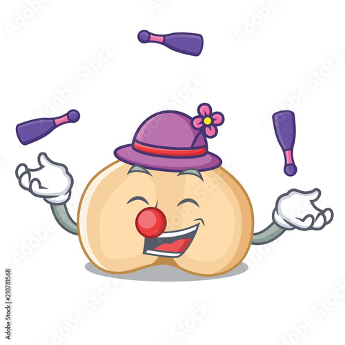 Juggling chickpeas mascot cartoon style