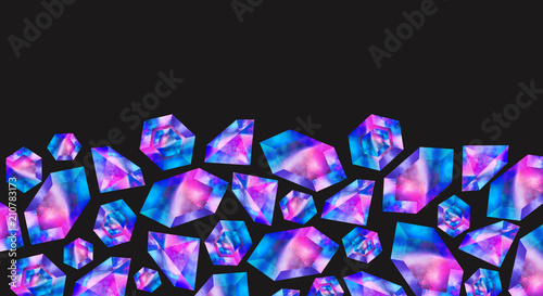Pattern with stones, neon s...