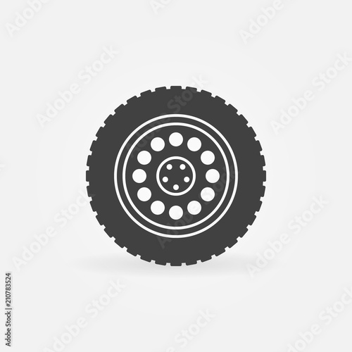Truck wheel vector icon or design element