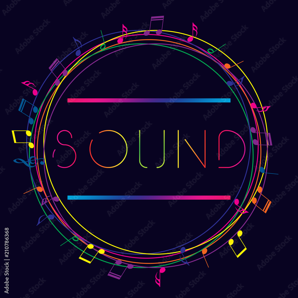 Music art logo. Street graphic style Music. Fashion stylish print. Template apparel, card, label, poster. emblem, t-shirt stamp graphics. Handwritten banner, logo or label. Colorful hand drawn phrase