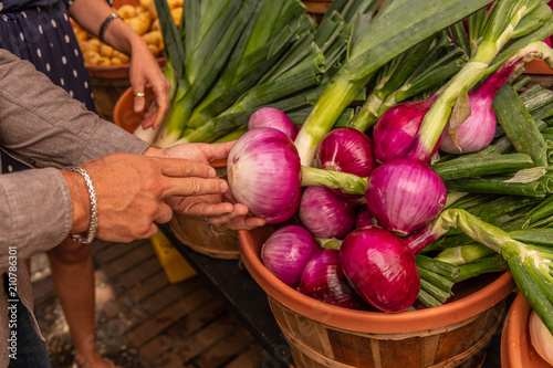Red Onions at Farmers Market