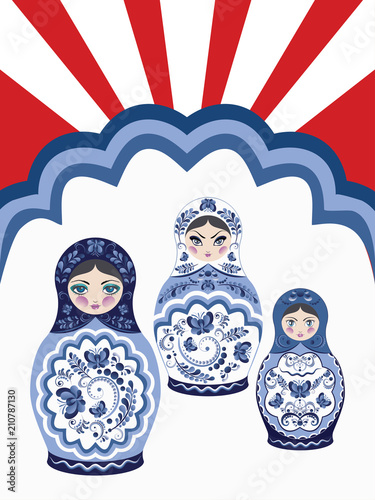 Background with matryoshka dolls