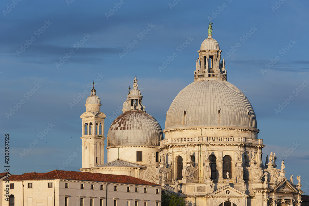 The Basilica of Santa Maria della Salute, a Roman Catholic church and iconic landmark located in the Dorsoduro district of Venice, Italy