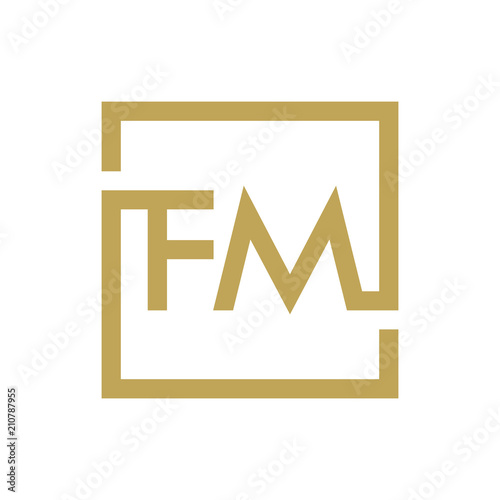 two letter logo line square FA TO FZ