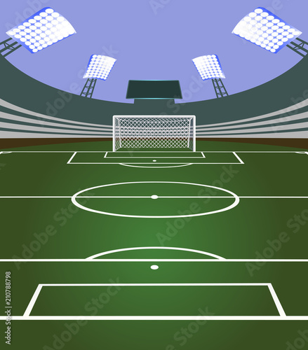 Soccer stadium with goal photo