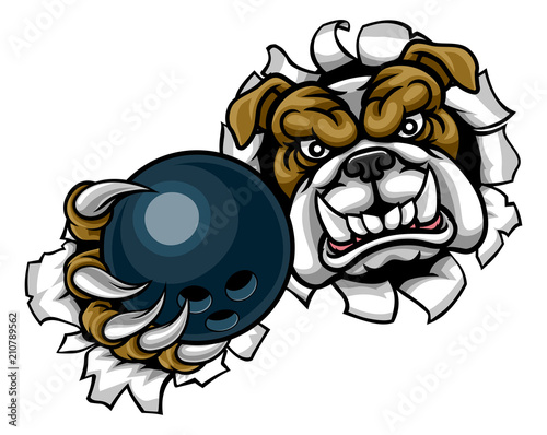 Bulldog Bowling Sports Mascot