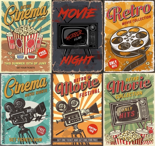 Cinema set of posters