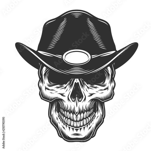 Monochrome vintage skull