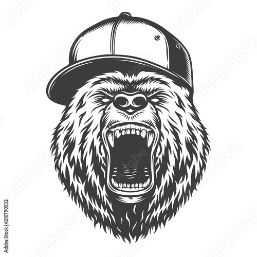 Vintage logo style bear