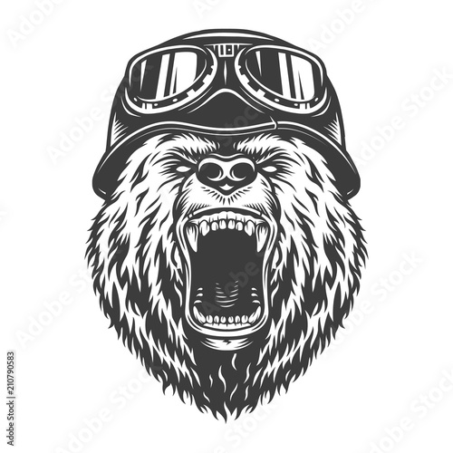 Vintage logo style bear