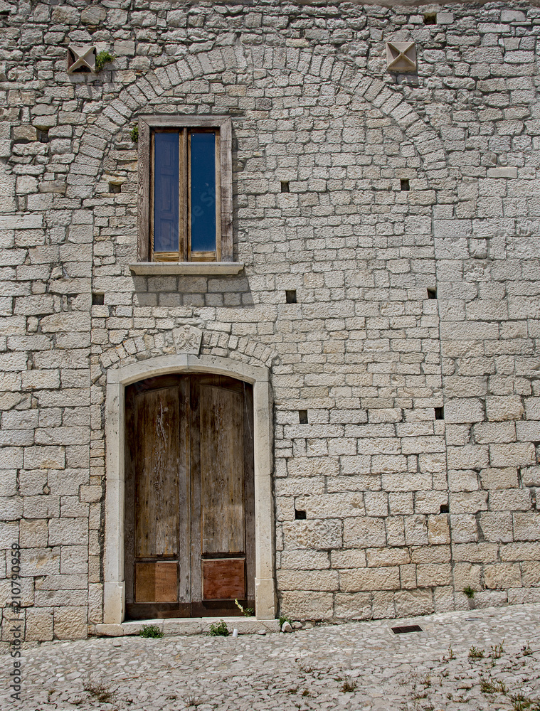 Medieval balcony and windows