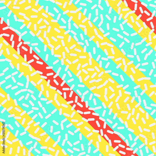 Retro Seamless Pattern in Memphis Style Design