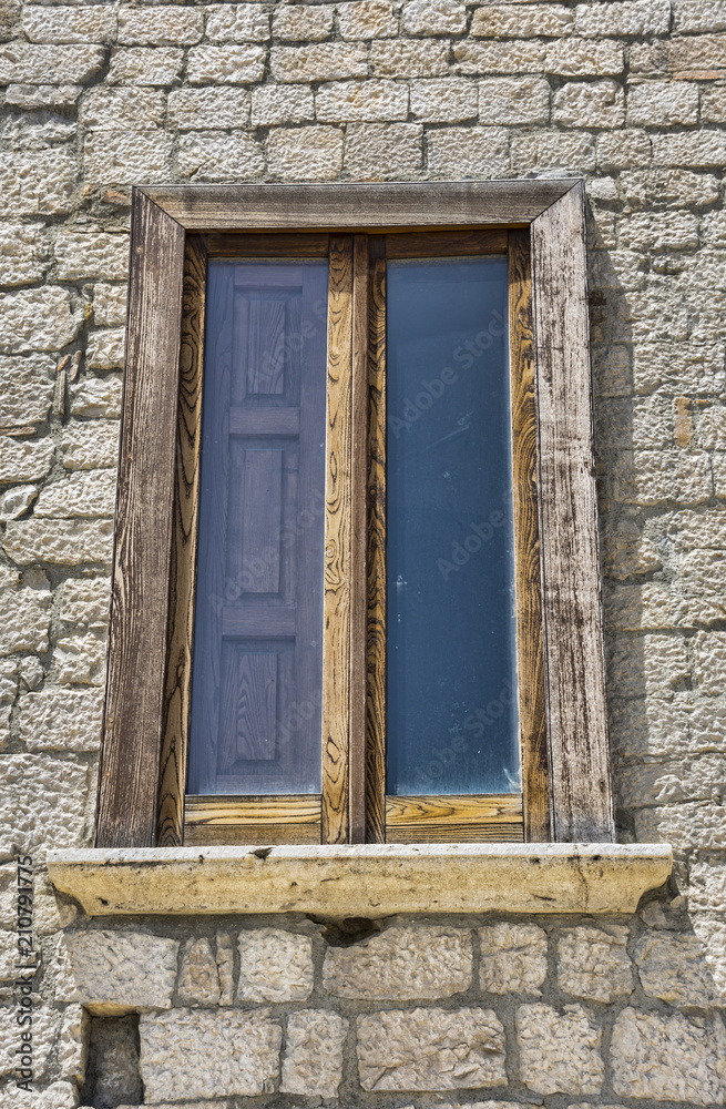 Medieval wooden window