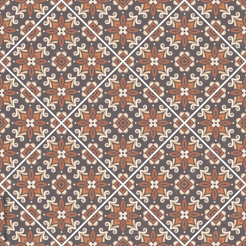 portuguese decorative tiles azulejos. Seamless pattern.