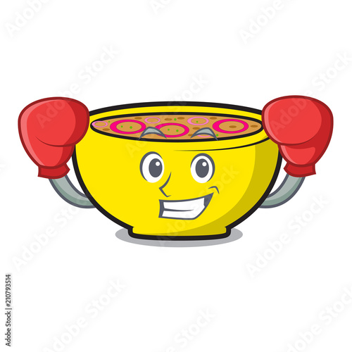Boxing soup union character cartoon