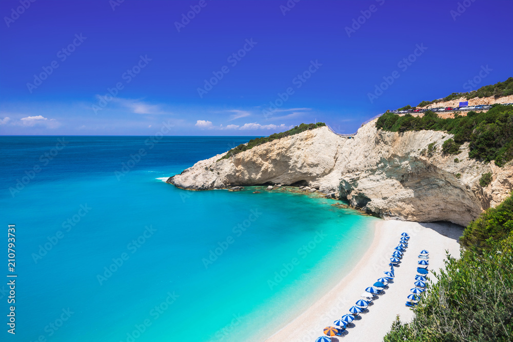 Naklejka premium Beautiful Porto Katsiki beach, Lefkada island, Greece