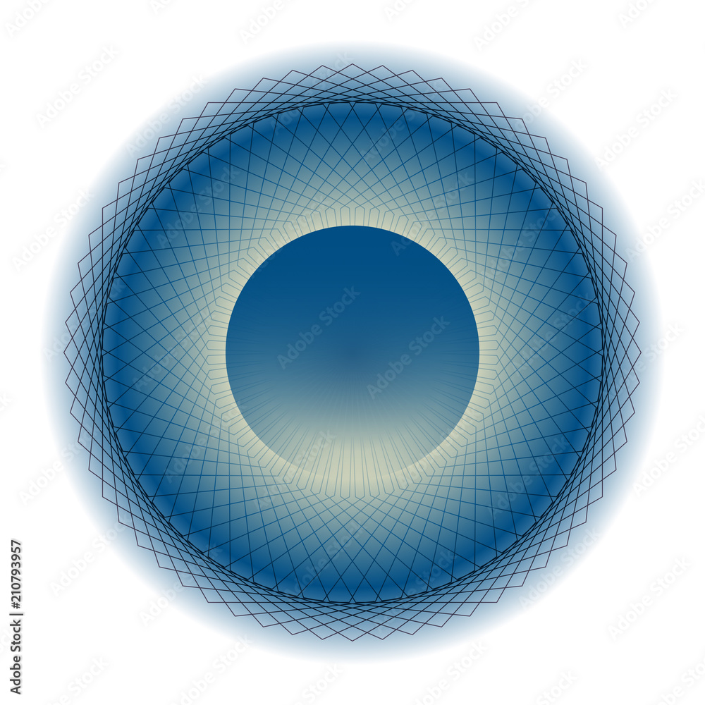 open guilloche eye in blue shades open guilloche eye in blue shades