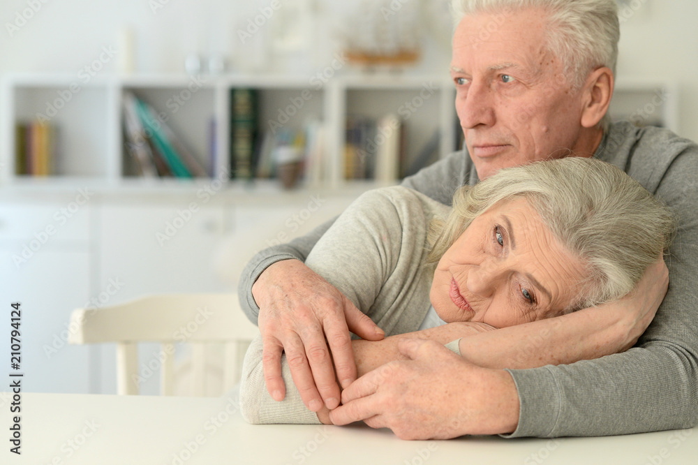 Sad Senior couple at home Sad Senior couple at home