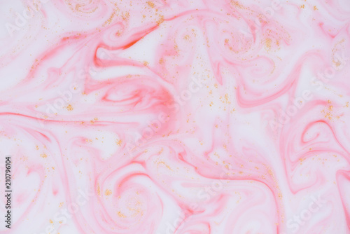 Pastel pink white and gold marble paint abstract texture background © nevodka.com