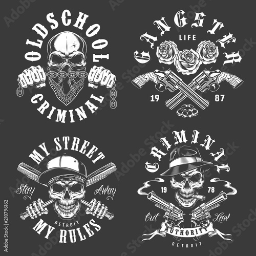 Set of gangster emblems