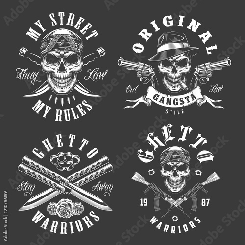 Set of gangster emblems