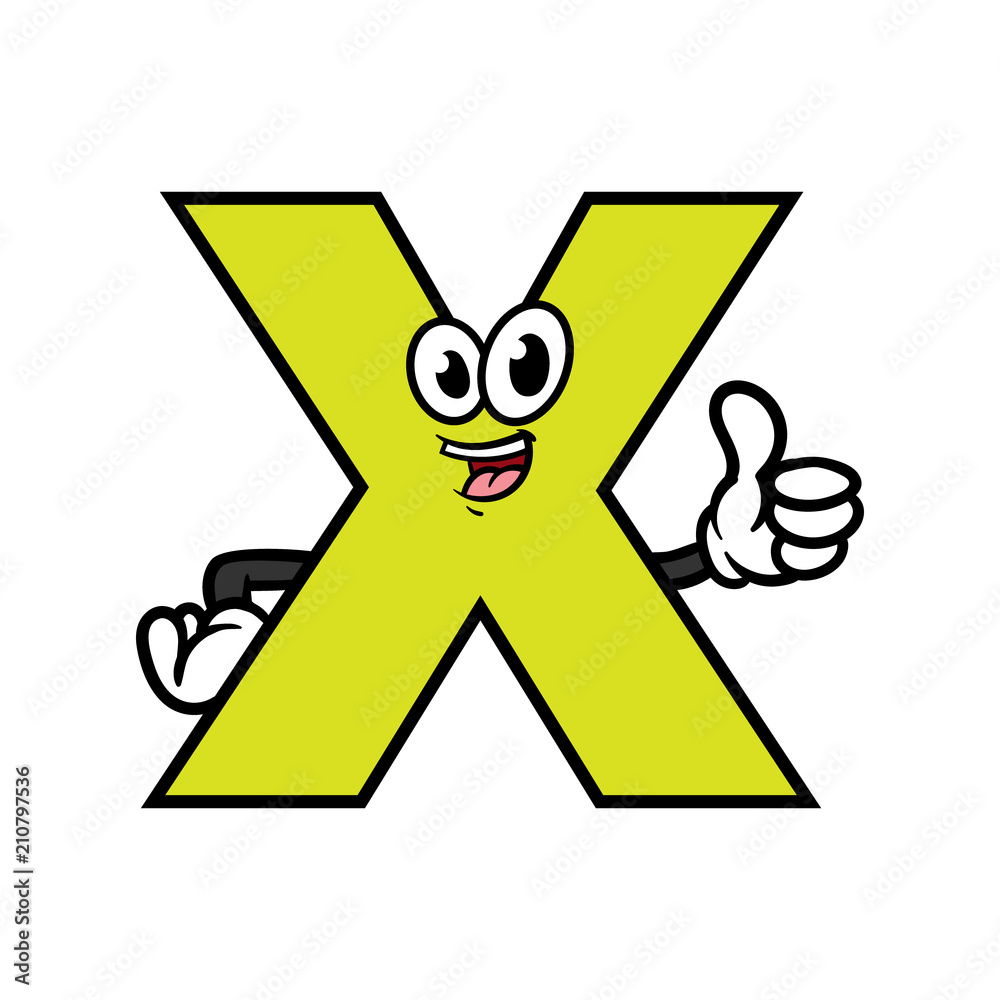 Cartoon Letter X Character Stock Vector Adobe Stock