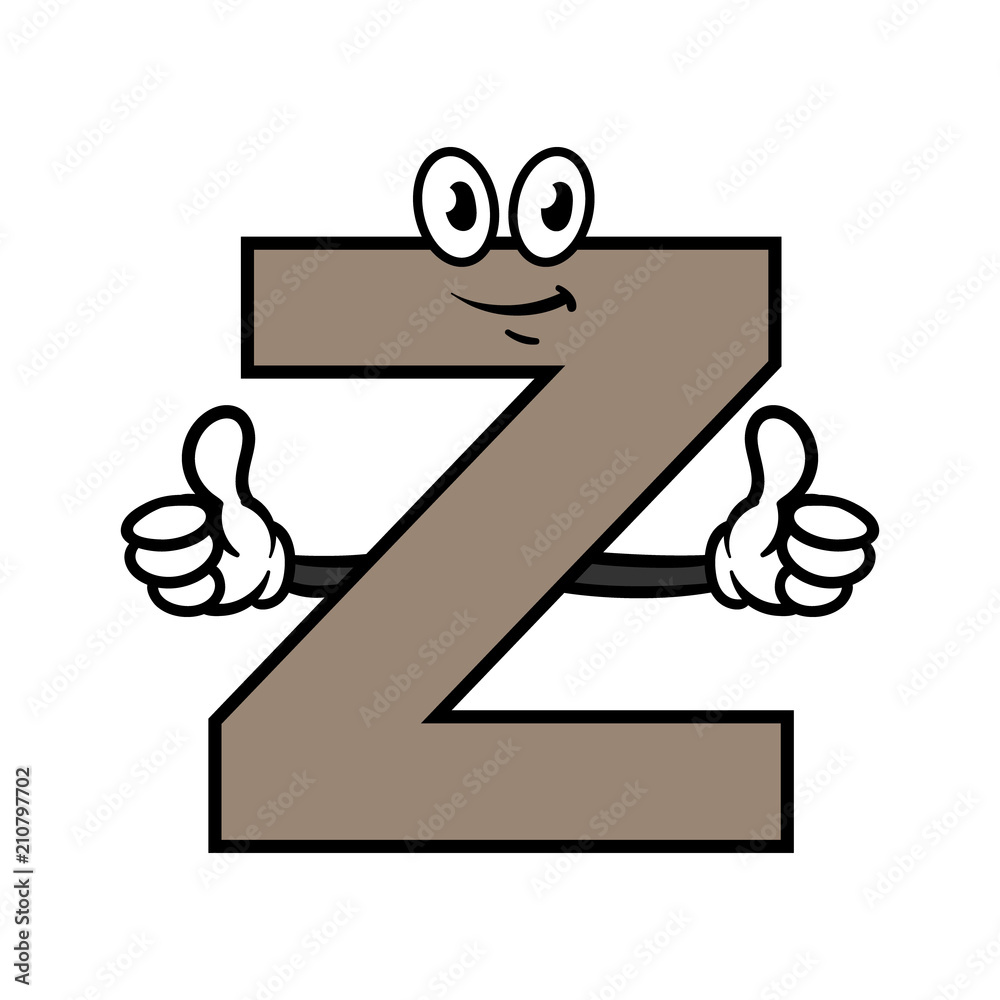 Cartoon Letter Z Character Stock Vector | Adobe Stock