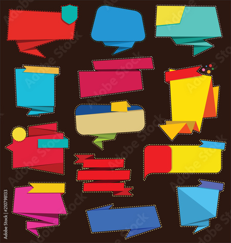 Collection of labels stickers and tags flat design illustration