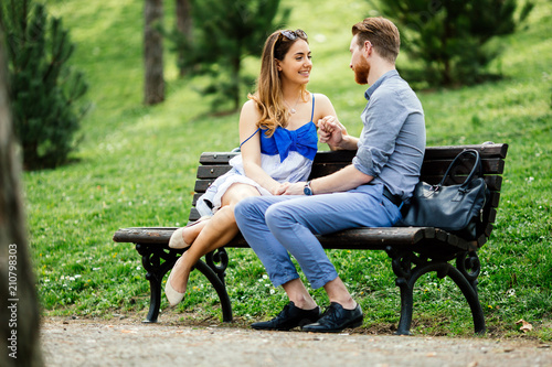 Couple in love spending time in nature