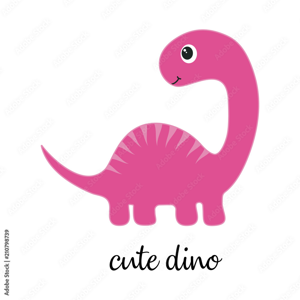 cute dino on white