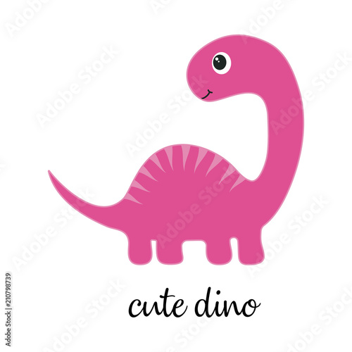 cute dino on white