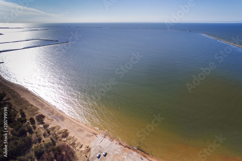 Liepaja port north mole and surroundings, Latvia. photo
