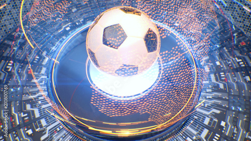 Football Futuristic Interface Sport Concept Technology Digital Soccer Ball Stock Illustration Adobe Stock