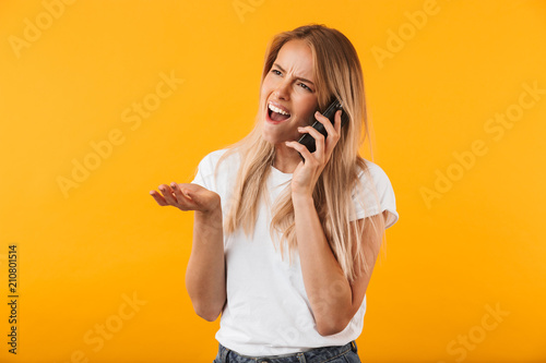 Portrait of an angry young blonde girl