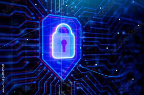 Glowing padlock background