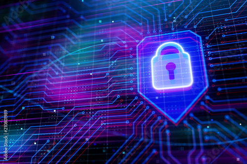 Glowing padlock backdrop
