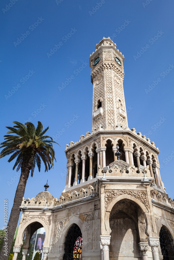 Clock tower under blue sky, Turkey