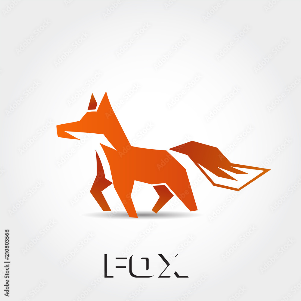 Obraz premium orange walk fox logo