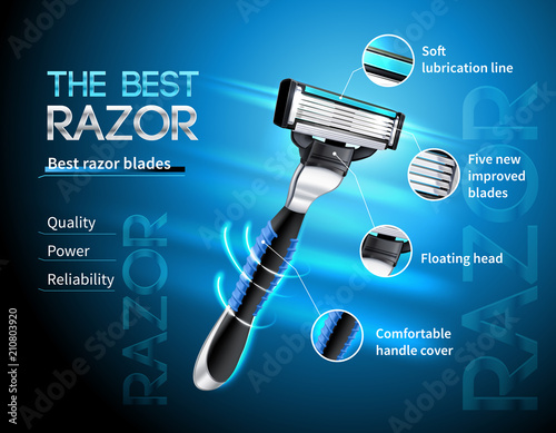 Realistic Razor Advertising Poster