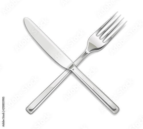 Fork, knife. Set of utensils for eating. Food dishes. Stainless