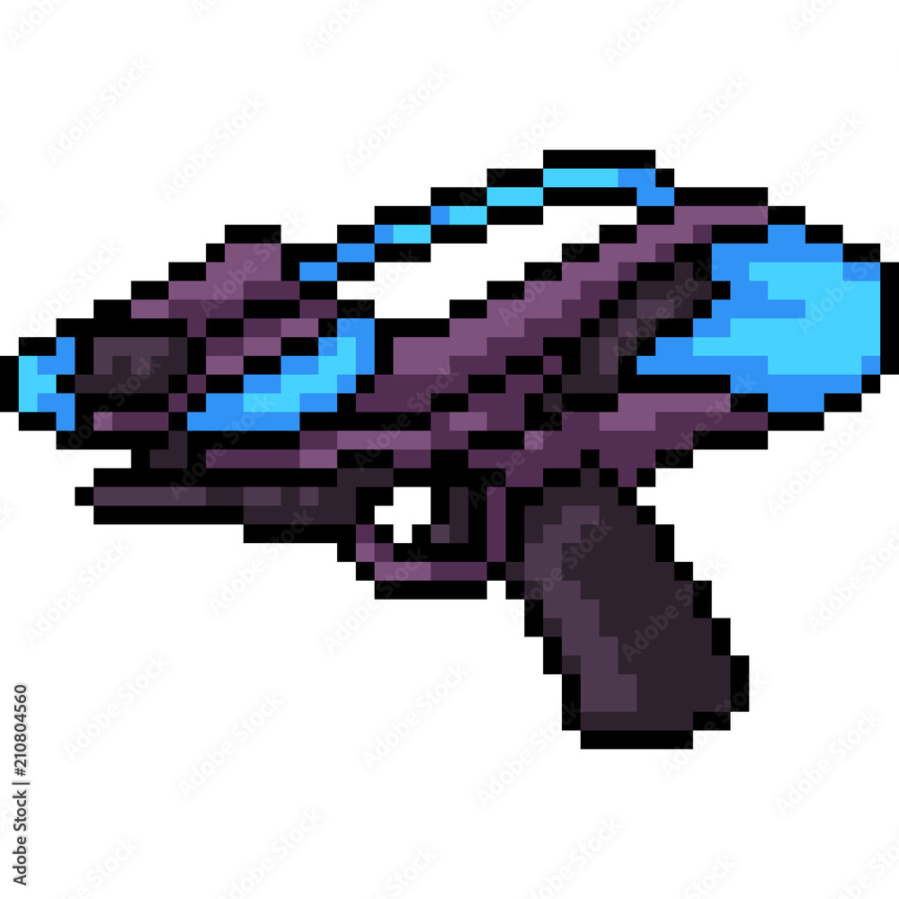 vector pixel art fantasy gun