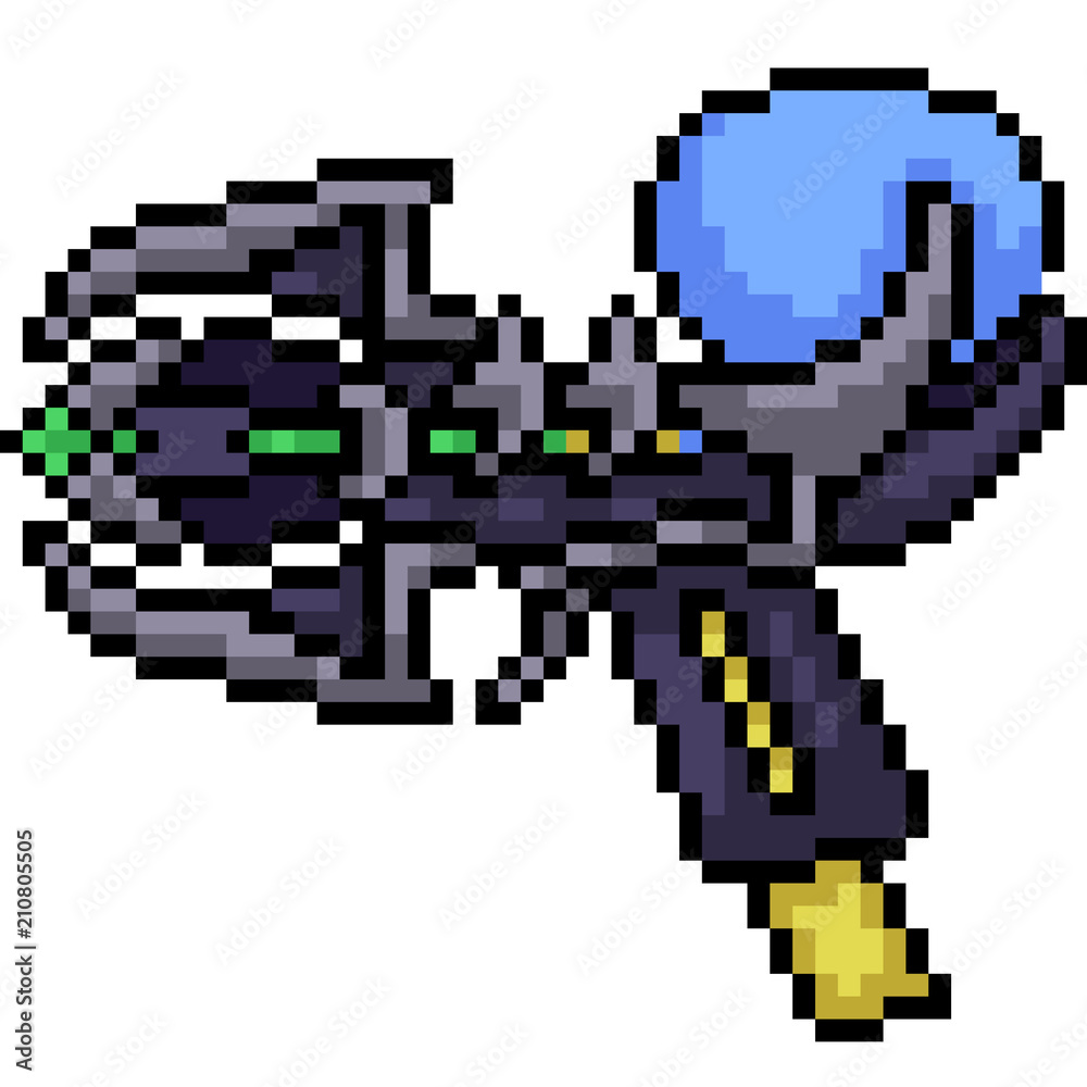vector pixel art fantasy gun