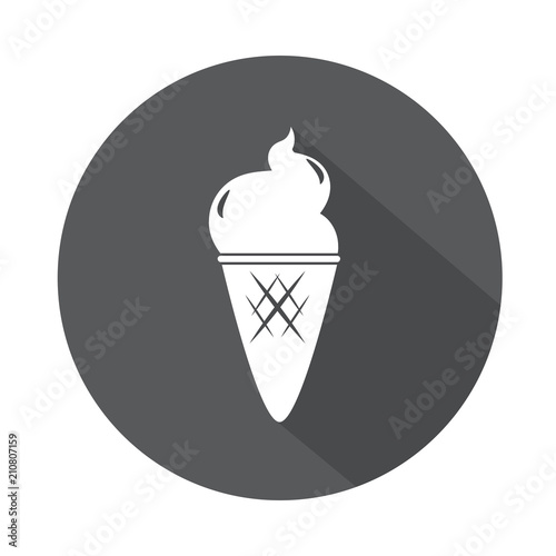 White ice cream. Icon.